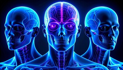 Human Head Anatomy Brain and Skull X-Ray