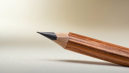Zoomed-in view of a pencil set against a bright backdrop.