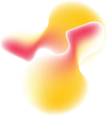 Abstract yellow and pink fluid shapes design