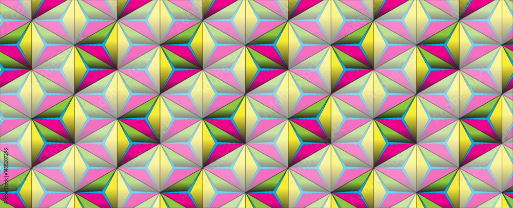 Poster 3d triangle background with vivid colors vector design in eps 10