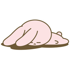 倒れているうさぎ