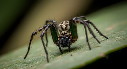 Spider on Leaf Close Up