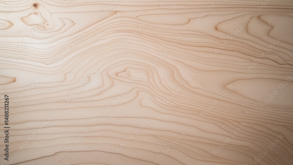 Poster textured light plywood panel with grain pattern as a backdrop for abstract design