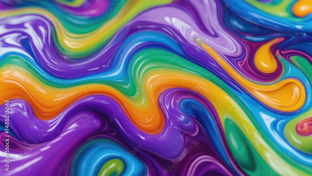 Poster abstract background of multicolored psychedelic soap bubbles