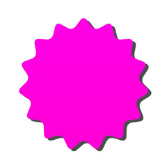 Vibrant Pink Starburst Shape Perfect for Designs, Logos, and Branding Projects