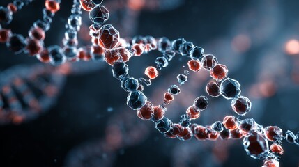 Genetic engineering and molecular structure, hexagon DNA network, science chemical and biotechnology