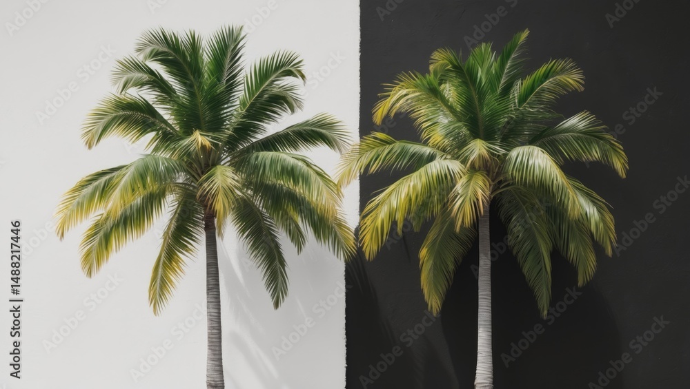 Aufkleber high-quality isolated palm tree on a white background with a detailed alpha mask and clipping path, 