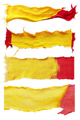 Torn Yellow and Red Fabric Patch Transparent PNG for Bold Design and Craft Ideas