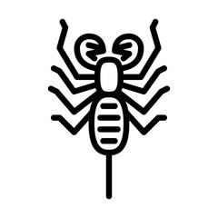 Whip Scorpion outline icon. vinegaroon black line illustration.