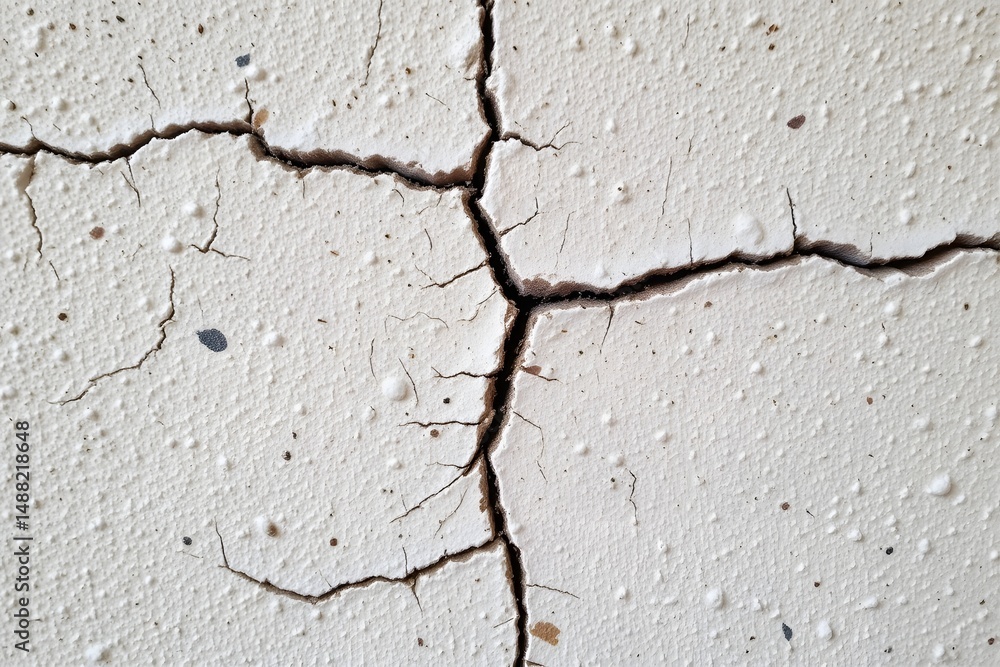 Poster weathered texture: a macro perspective unveils intricate crack patterns etched into a textured surfa