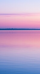 Fototapeta premium Calm Water Surface Reflecting Evening Sky at Sundown Landscape