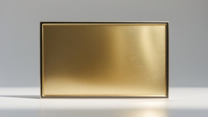 Isolated blank brass plaque