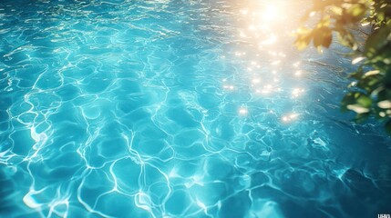 Overhead view of clear blue water