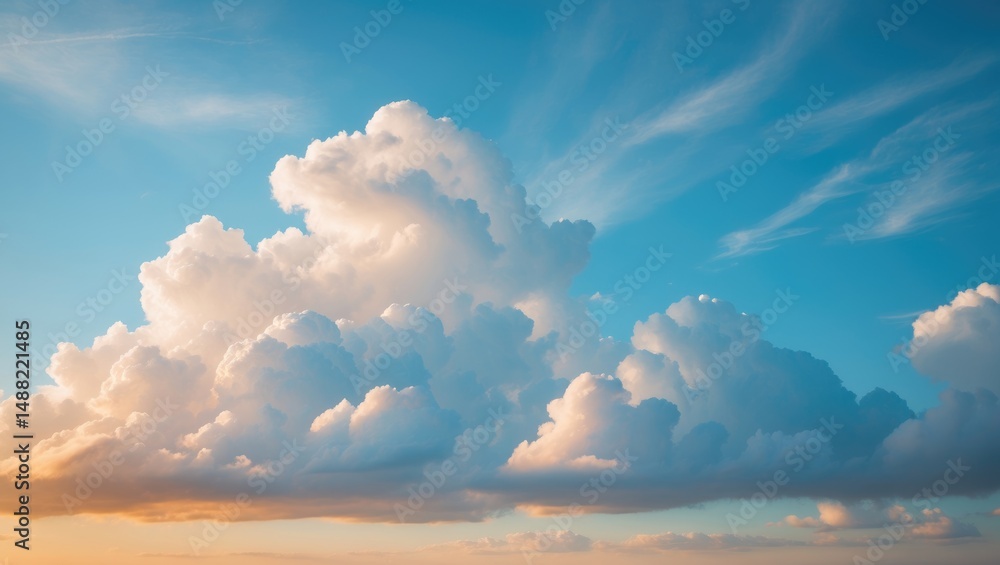 Aufkleber Spring clouds with a summer backdrop
