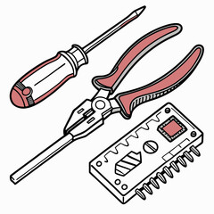 Repair tools kit screwdriver pliers circuit board