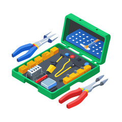 Professional toolkit illustration isolated on white background