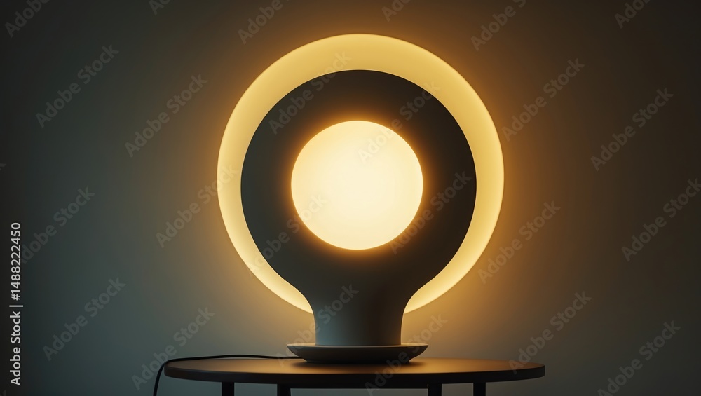 Poster lamp with shade designed for table use