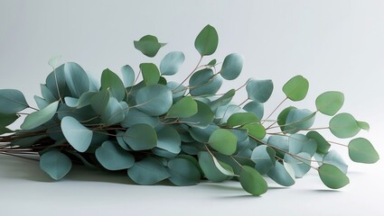 Cluster of eucalyptus against a backdrop.