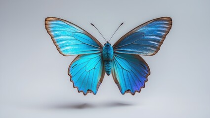 Background featuring an isolated blue and colorful butterfly