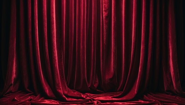 Background design with red curtain