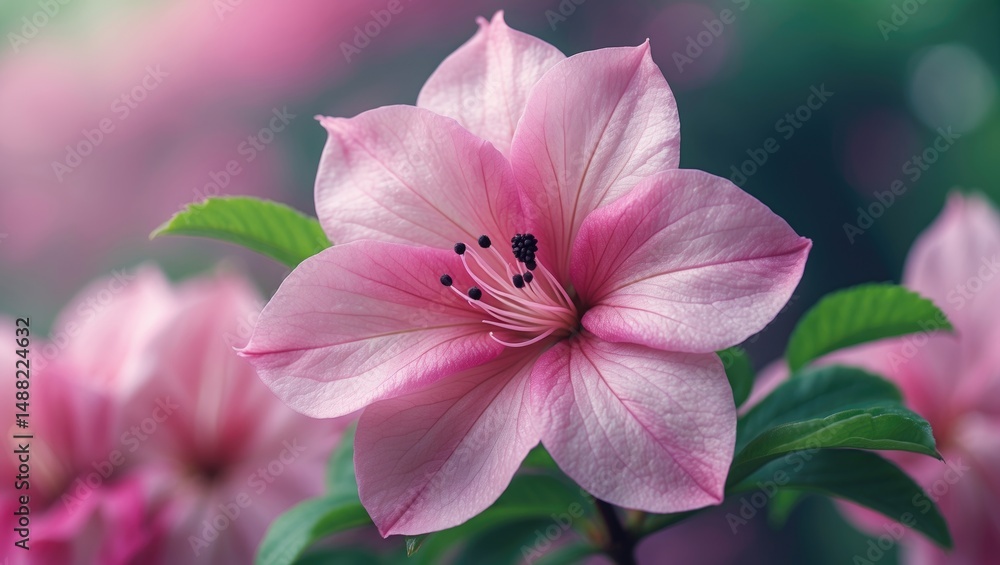 Poster closeup image of azalea with selective focus