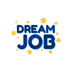 Dream job employee hire business text icon design vector