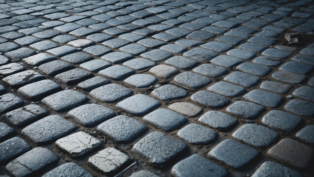 Urban street featuring cobbled flooring