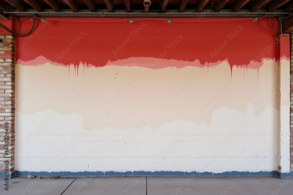 Poster abstract wall with color transitions: an eye-level shot reveals an abstract wall art, with gradual c