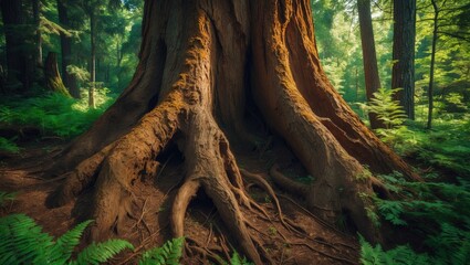 Obraz premium A historic western red cedar tree