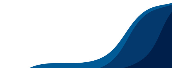 Blue Curved Abstract Business Background with White Space for Corporate Banner or Presentation	