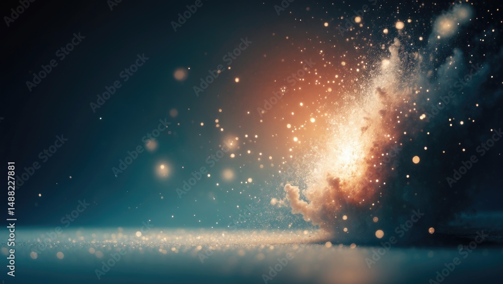 Poster authentic lens flare capture in studio with background. simple to use as overlay or filter on images