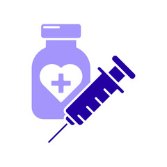 Icon a vaccination, isolated against a clean background.