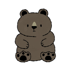 かわいい座っているクマのイラスト