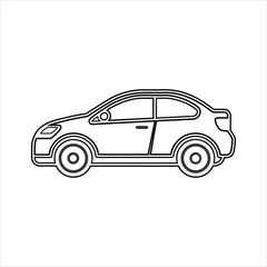 Car outline icon on white back ground