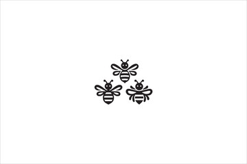 bee silhouette with a simple, understated design set against a white background