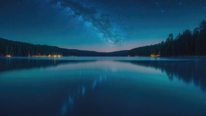 Falls Lake beneath a starry cover