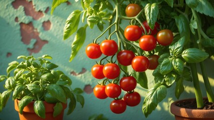 Backyard cherry tomatoes cultivated at home