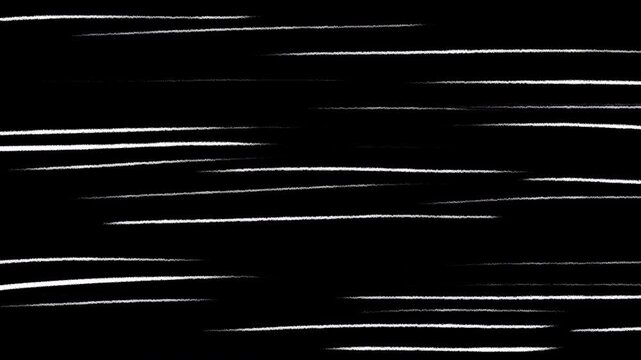 Comic or Cartoon speed lines animation. Horizontal Anime motion of fast speed line. Side view passing by at high speed.