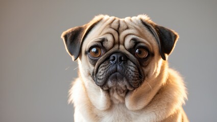 Obraz premium Adorable pug Marvin, a beautiful and funny dog