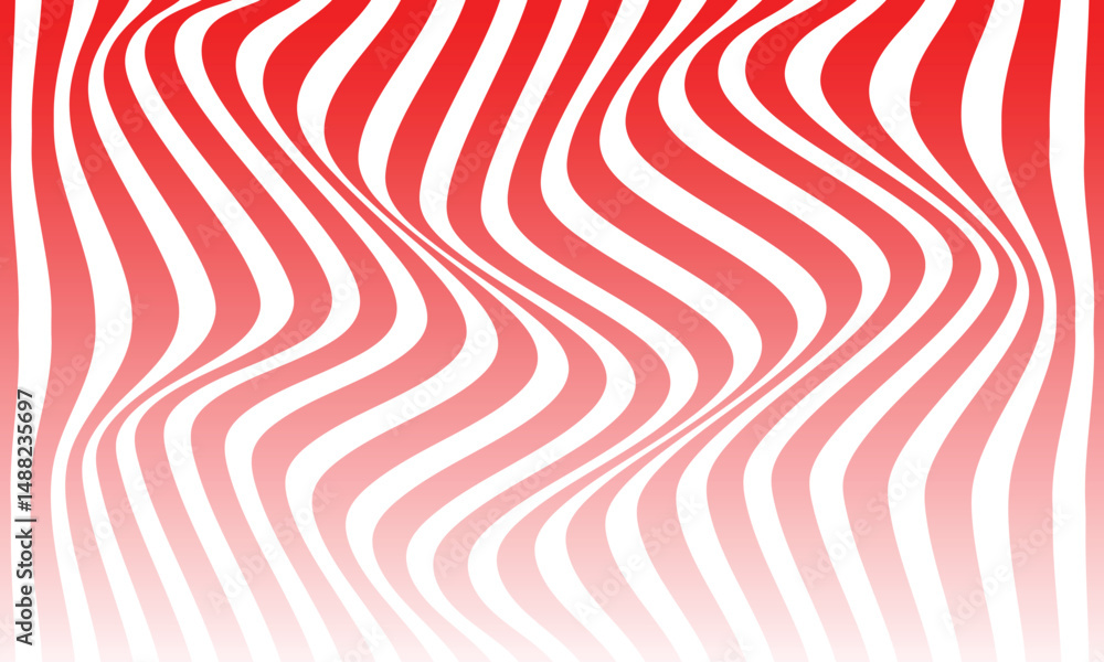 Aufkleber abstract seamless red white gradient vertical line wave pattern art.