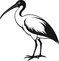 heron silhouette isolated on white background