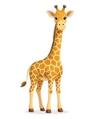 Fototapeta premium Standing Giraffe Clipart, Minimalist Cute Style