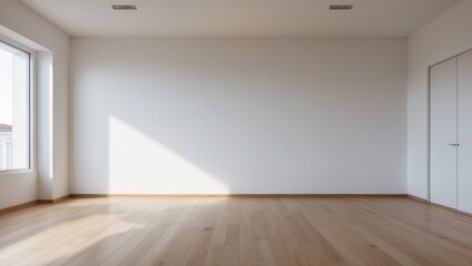 White-walled room with wood flooring inside a residential home