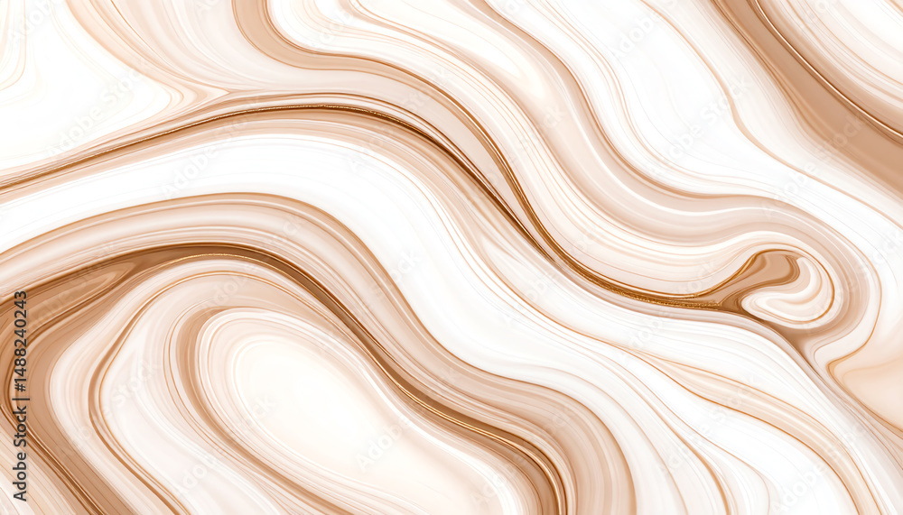 Poster abstract swirls of cream and beige create a fluid, elegant pattern, evoking a sense of calm and soph
