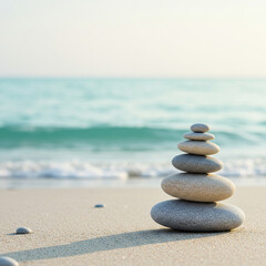 Stack of stones on the beach
