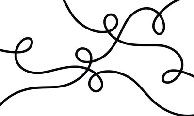 black curly line background design art.