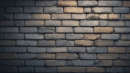Obraz premium Old brick wall displaying vintage shades in an urban environment
