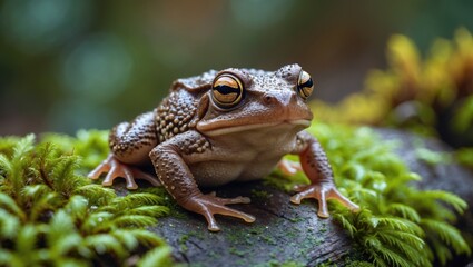Obraz premium Closeup of Kaloula baleata toad on moss