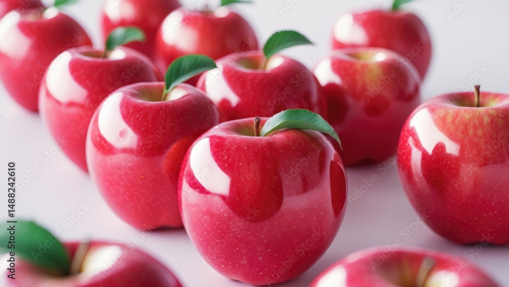 Poster isolated red apple on background with clipping path and complete depth of field