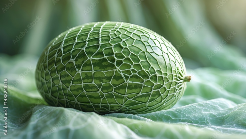 Poster detailed view of melon skin for texture and background